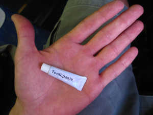Sydney to Honolulu: Toothpaste (OK, it wasn't THAT small).