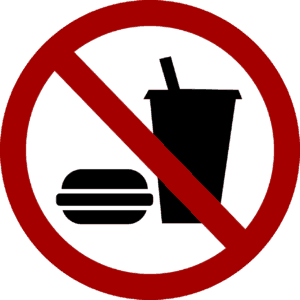 No food, No eating, Food ban