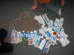 Toothpaste color strip
